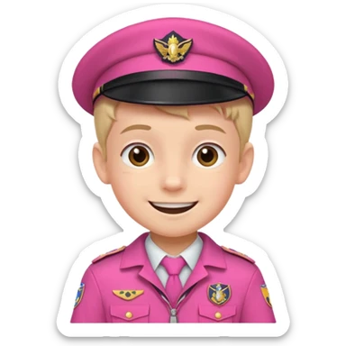 scout boy with very pink scout uniform  sticker