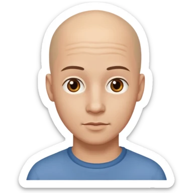 homme chauve jeune sans barbe yeux marrons sticker