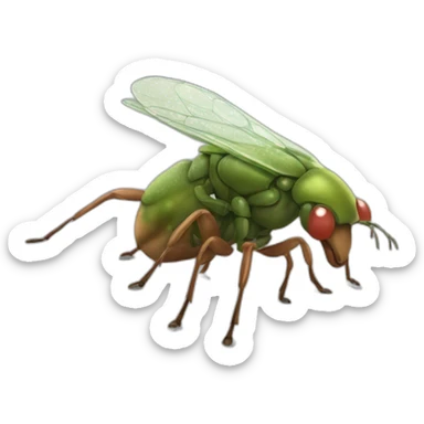 insect mite on a horse sticker