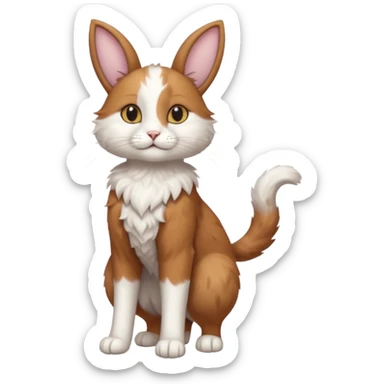 Long Nose Breed Dog. Rabbit Ears. Cat Arms Legs Torso Tail Anthropomorphic Fusion Hybrid (Character OC) sticker