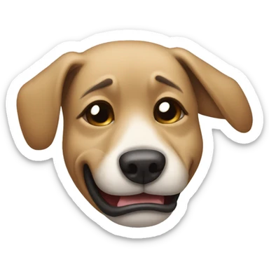 Dog crying in office sticker