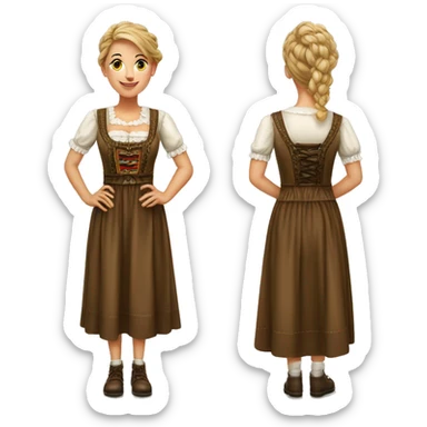 Realistic traditional oktoberfest drindl dress only. sticker