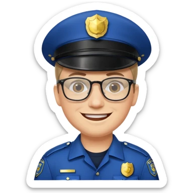 police man with glasses sticker