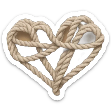 Two hearts made out of rope, woven together sticker