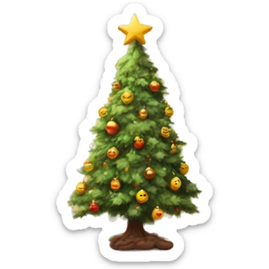 A cute Lille Christmas tree in a nice warm decorated house  sticker