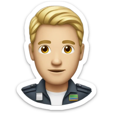 a white man, south africans job title head of security sticker