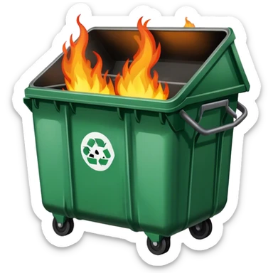 a dumpster on fire sticker