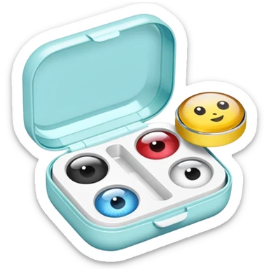 2 contact lenses travel mini case sticker