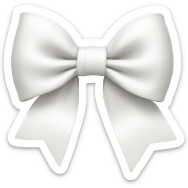 White bow on white bow sticker