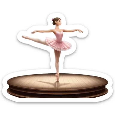 Icon for Ballet: silhouette of a ballerina in an elegant pose on a theater stage, surrounded by spotlight and stage lights. The icon should convey the grace and beauty of ballet, with focus on the dancer and the dramatic lighting. Transparent background. sticker