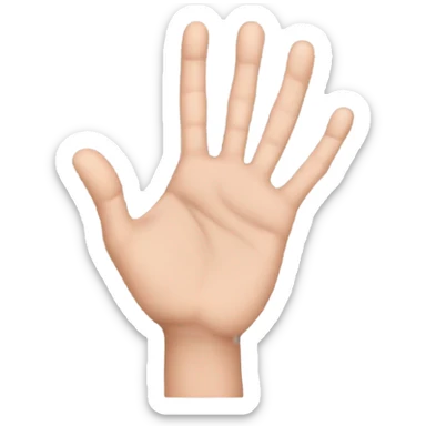 a palm with middle and ring fingers folded down sticker