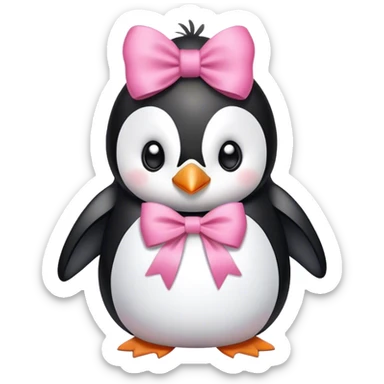 Cute penguin with a pink bow sticker