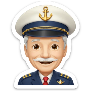 nautical old man fancy  sticker