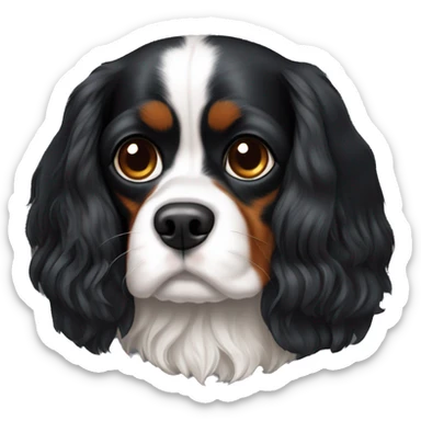 Un cavalier King Charles noir  sticker