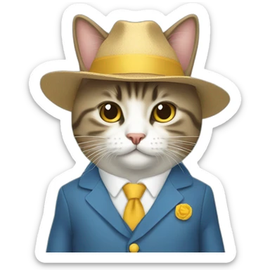 Un gato con traje espaguetis sticker