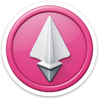 fleche directionelle blanche simple sur fond de couleur rose sur un bouton   sticker