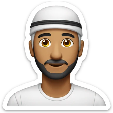 Arabic man wearing cap sticker