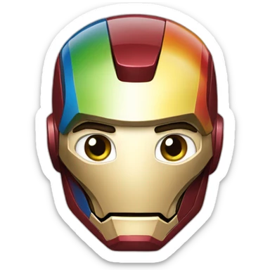 iron man with LGBT flag sticker