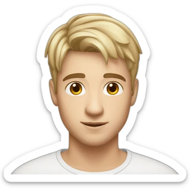 ukrainian male 25 years old with light and short russo hair sticker