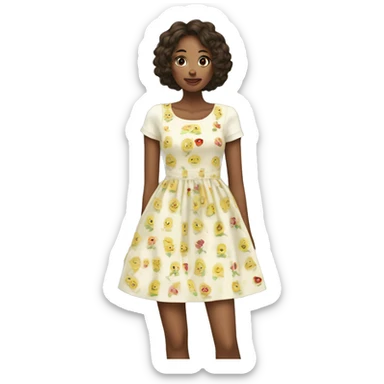 cottage core dress sticker