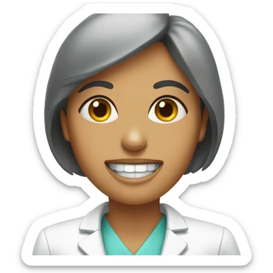 a woman at a dentist appointment sticker