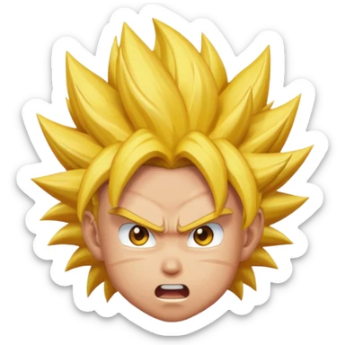 A super Saiyan Goku head emoji sticker