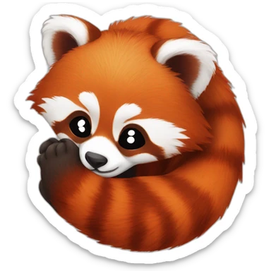 Red panda kissing sticker