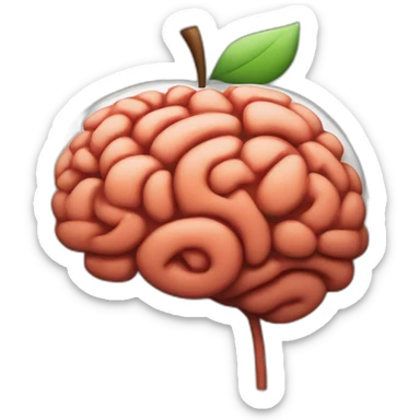 generate a brain enodzi in the apple copany style with the side wiew sticker