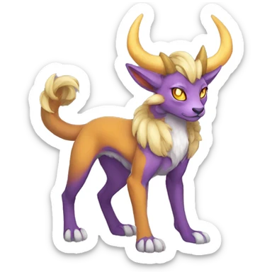 colorful anthro horned Royal vernid fursona Fakemon sticker