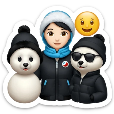 Siyah uzun saçlı siyah ceket  polar ceket ceket gevşek biraz omzundan çıkıyormuş gibi ve bugday ten rengi soltaraftaki omzundan çıkık sadece içinde de siyah crop var crop açık esmer esmer ceketin içinde siyah crop var ceket fazla omzundan çıkmasın  sticker