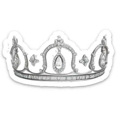 small dainty british diamond tiara silver sticker