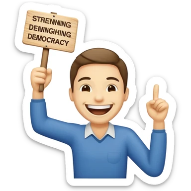 strengthening democracy funny sticker