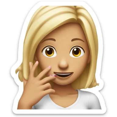 girl flirtatiously biting her nails sticker