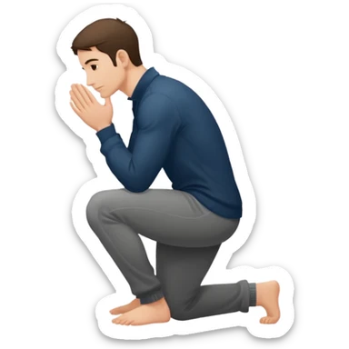 1 man are kneeling side sticker