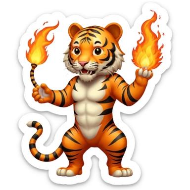 tiger  vintage-circus-performer-spitting-fire sticker
