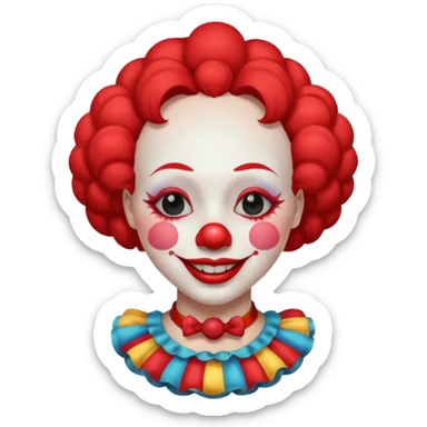 female clown sleeping eyes closed sticker