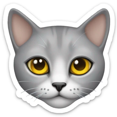 Gato gris ojos amarillos sticker