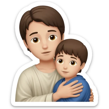 Niño abrazando a Jesús  sticker