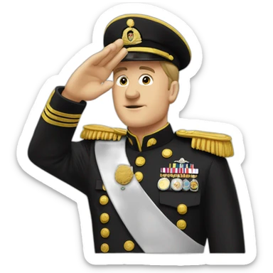 white man saluting dictator sticker