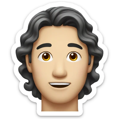 Long face-Korean man with wavy hair sticker