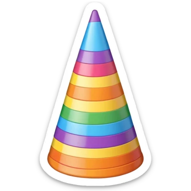 birthday hat rainbow stripes sticker