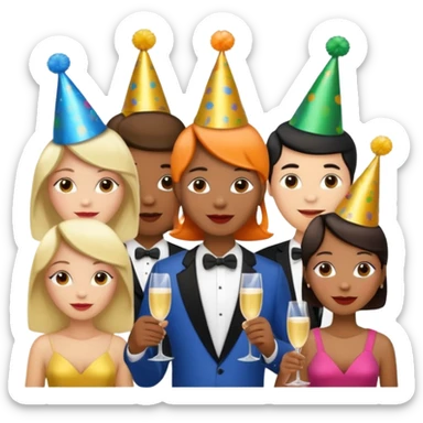 200 people eating at a family party sticker