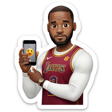 LeBron James on iPhone  sticker