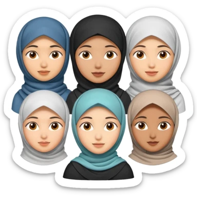 multicultural people include asian, indian, hijab sticker