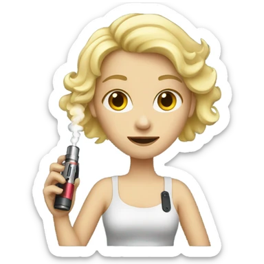 blonde girl with a vape  sticker