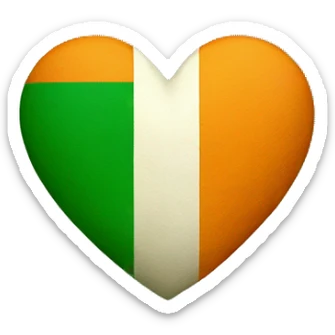 irish flag heart sticker