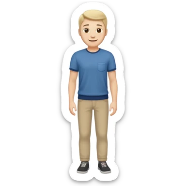 white man dressed casually full body sticker