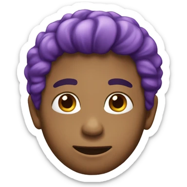 emoji enojado con pelo violeta sticker