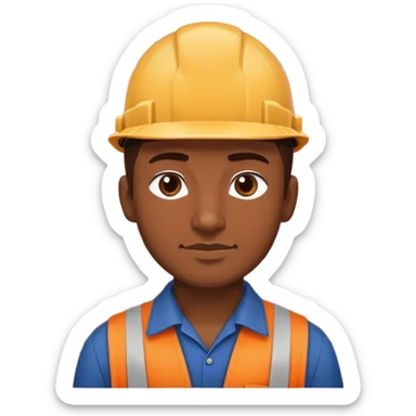 mason worker brick concrete sticker