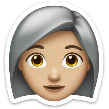 Girl with brown hair grey highlights and blue eyes sticker